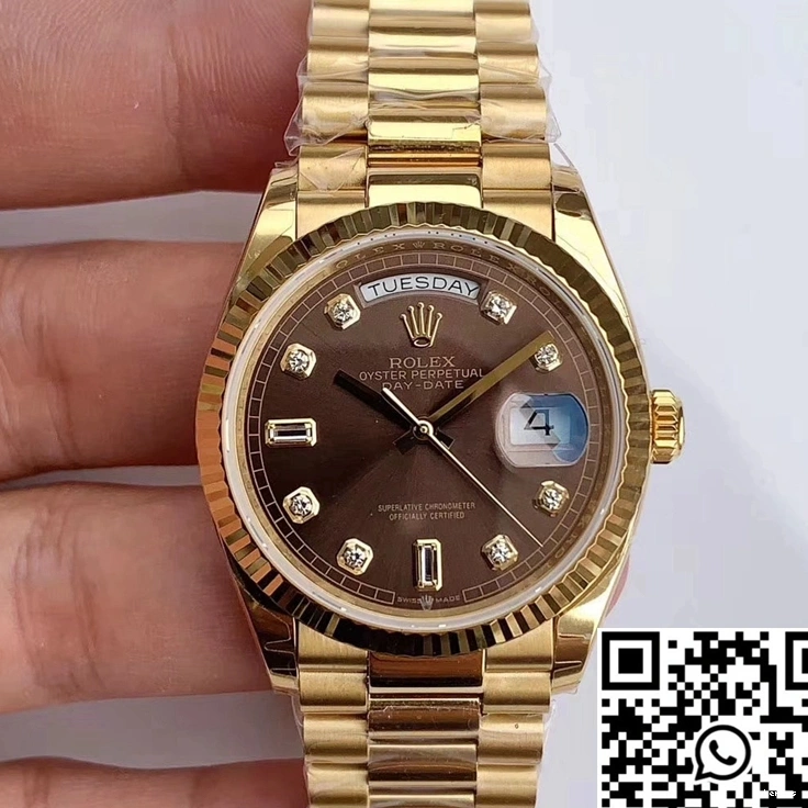 EW Rolex Factory M128238-0022 Day-Date Gray Dial Gold Yellow 0327